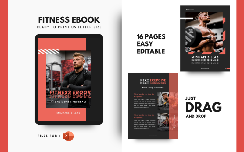 fitness body builder motivator presentation powerpoint template original