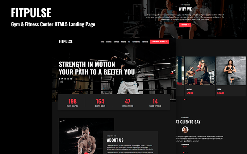 fitpulse gym amp fitness center html landing page template original