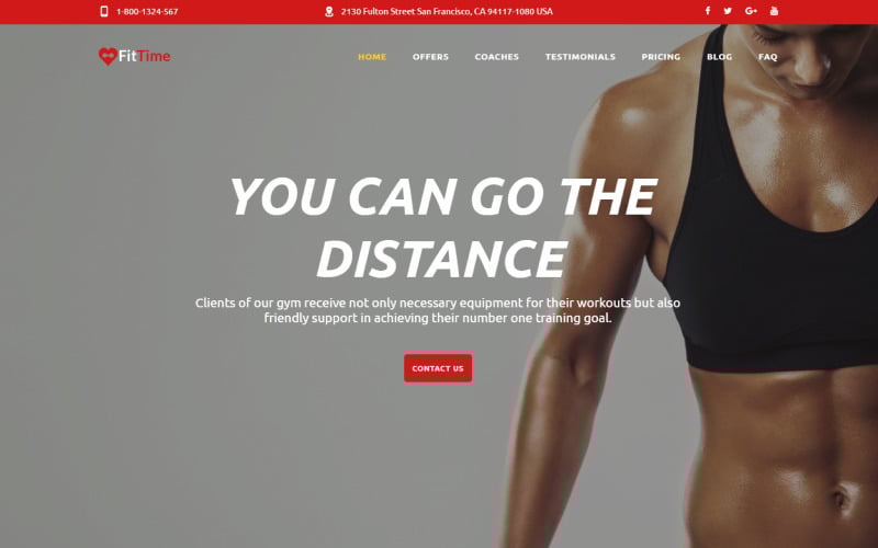 fittime fitness studio responsive html landing page template original
