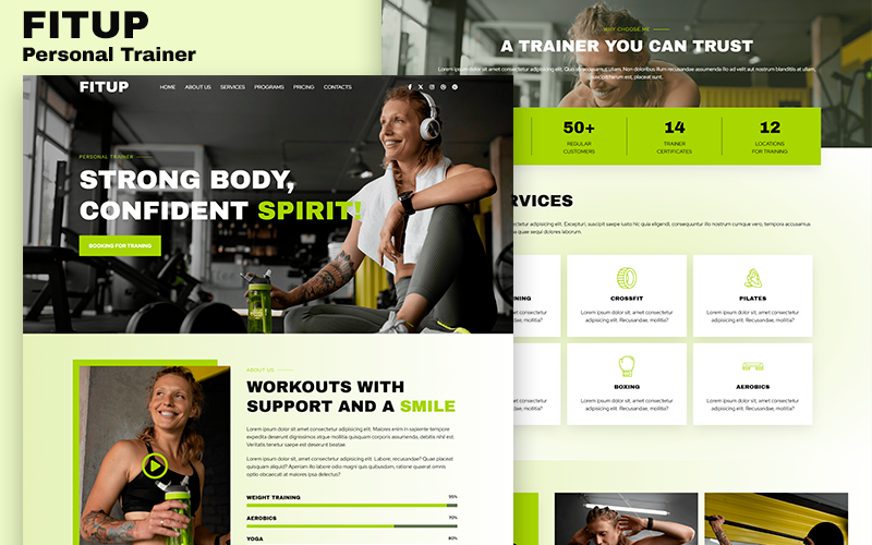 fitup personal trainer amp fitness gym html landing page original