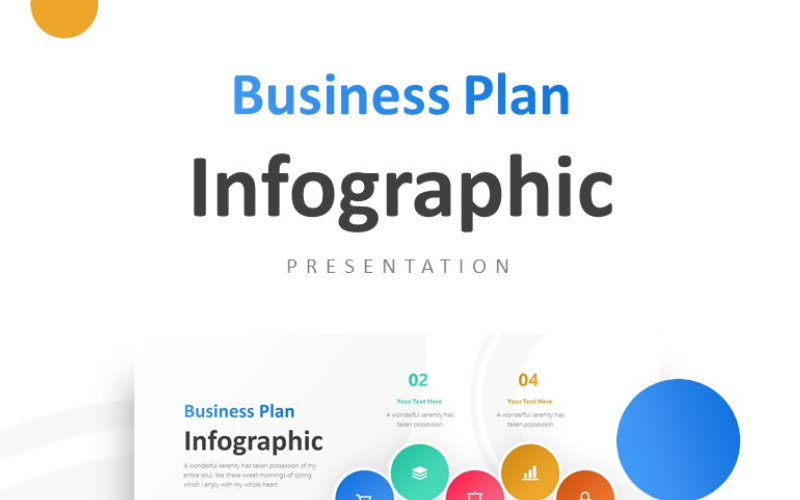 five colorful circle stage presentation powerpoint template original