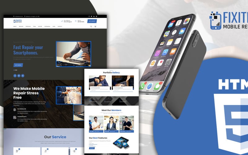 fixitex mobile and electronic repair landing page template original
