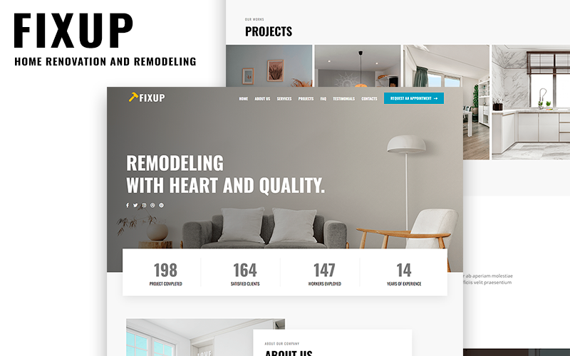 fixup home renovation and remodeling html landing page template original