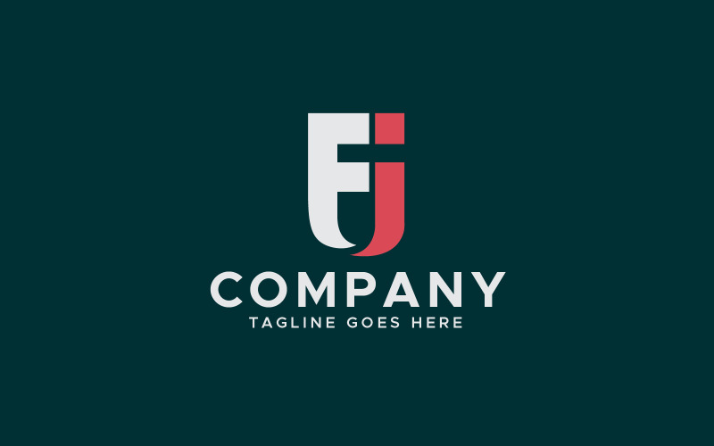 fj letter minimal logo design template original