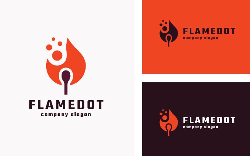 flame dot company logo template original