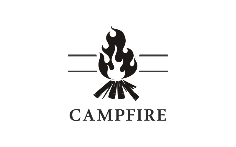 flame torch campfire logo vector template design v original