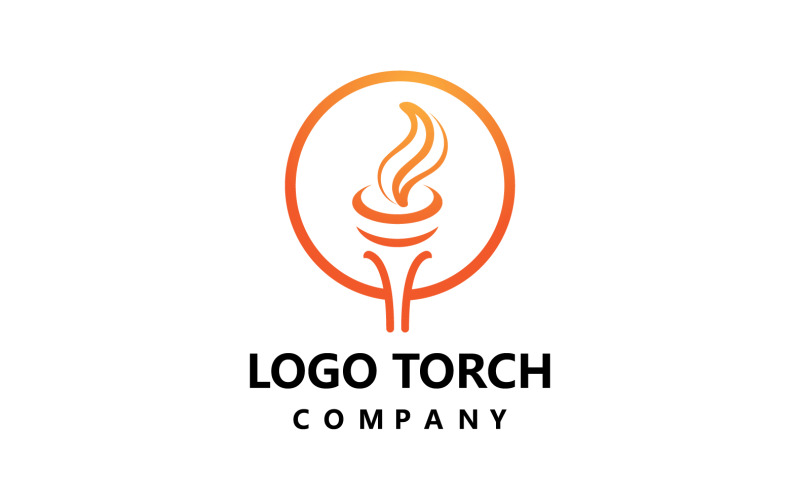 flame torch campfire logo vector template design v original