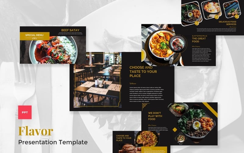 flavor catering amp food powerpoint template original