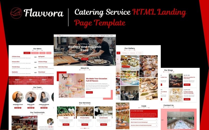 flavvora catering service html landing page template original