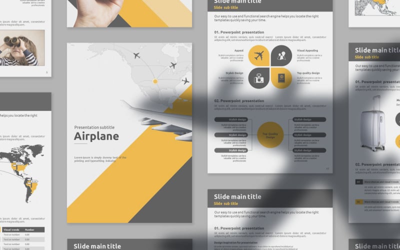flight vertical powerpoint template original