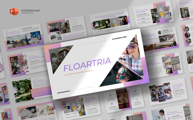floartria art exhibition powerpoint template original