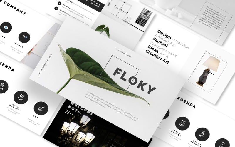 floky creative agency powerpoint presentation original