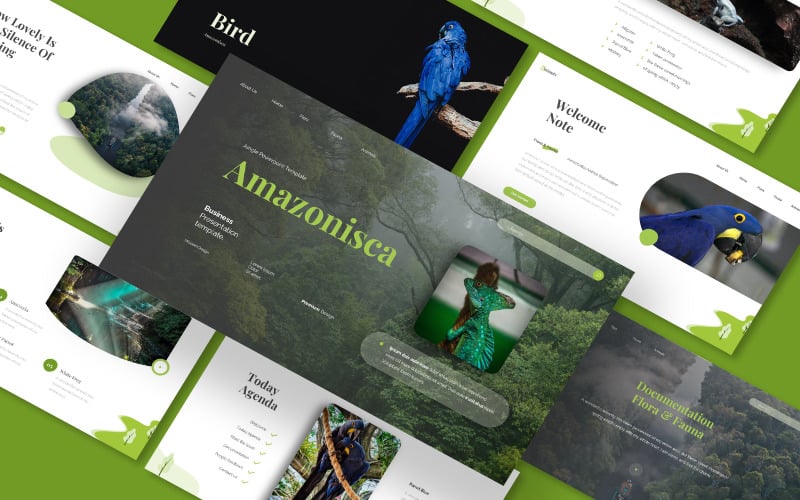 flora and fauna amazonisca powerpoint template original