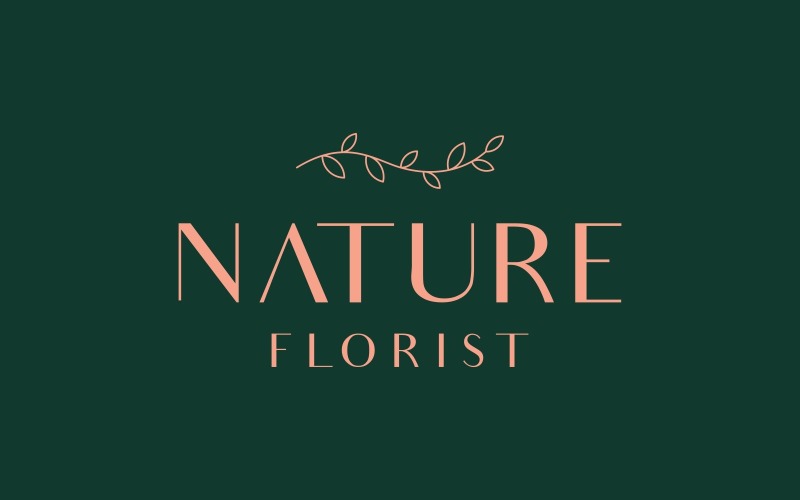florist leaf twig hand drawn logo original