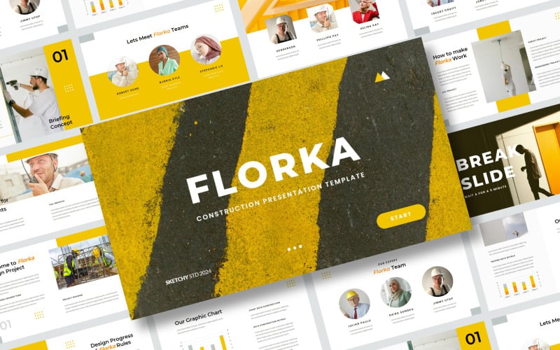 florka construction powerpoint presentation template original