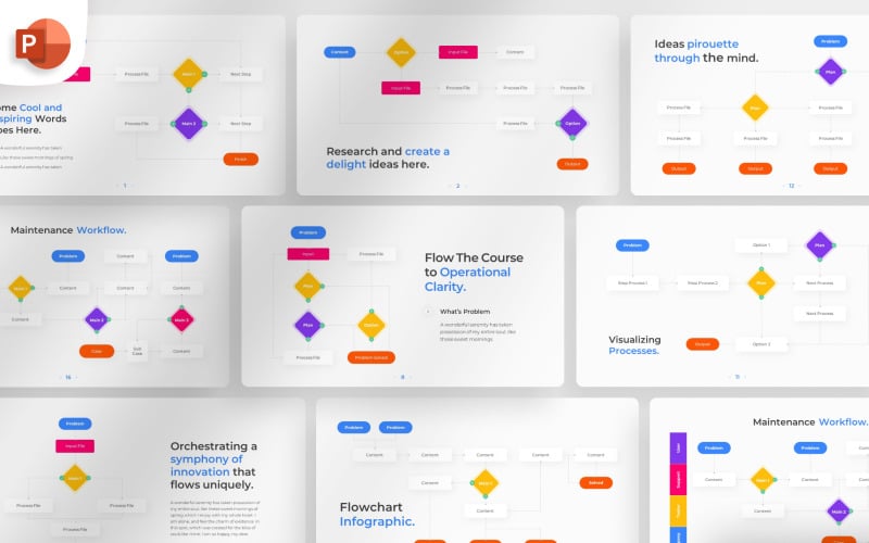 flowchart powerpoint infographic template original