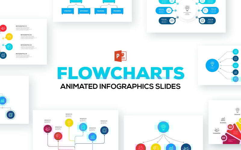 flowcharts animated infographics powerpoint template original