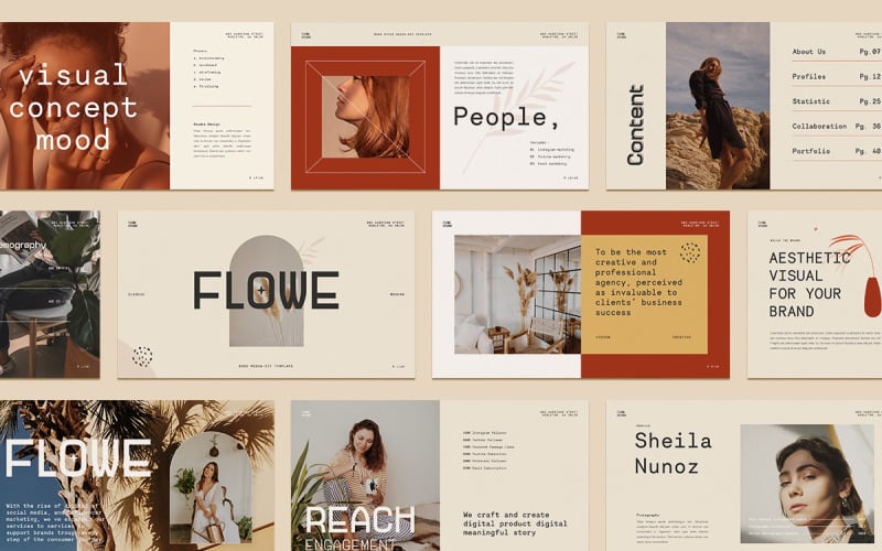 flowe media kit powerpoint template original