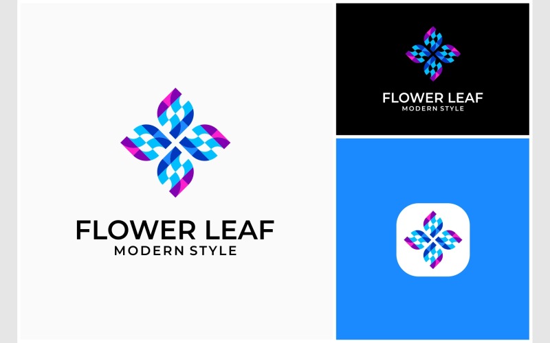 flower leaf overlap color logo original