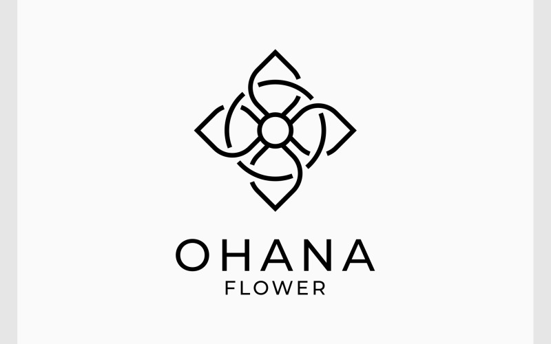 flower leaf with letter o logo original