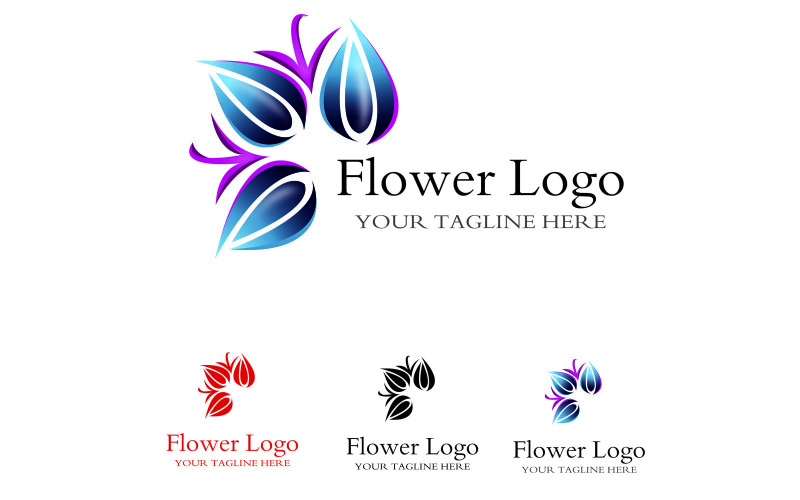 flower logo blue flower logo template original