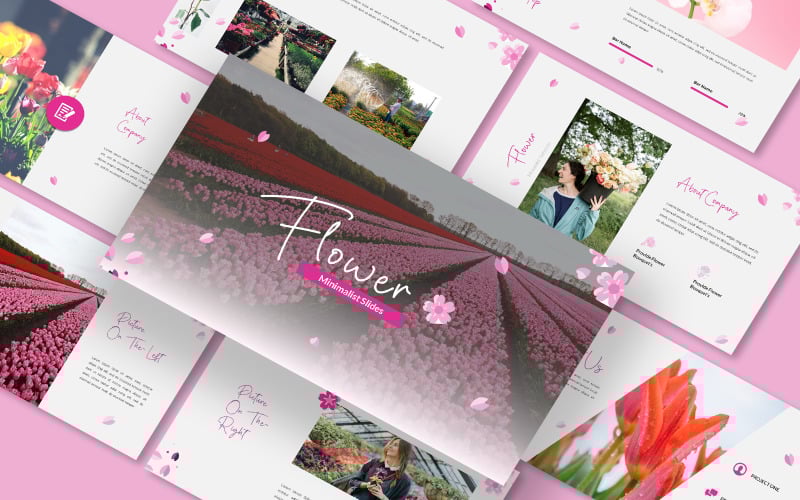 flower violet presentation powerpoint template original