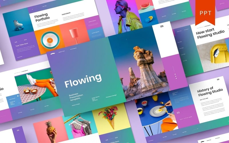 flowing business powerpoint template original