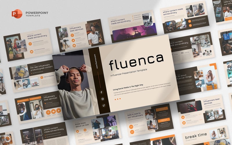 fluenca influencer amp content creator powerpoint template original