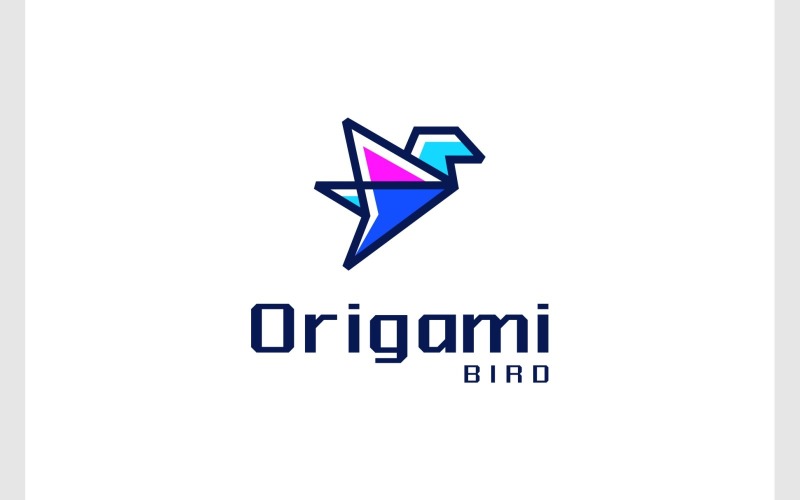 fly bird origami geometric logo original