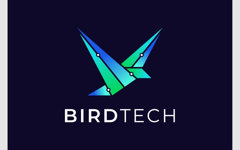 fly bird technology futuristic logo original