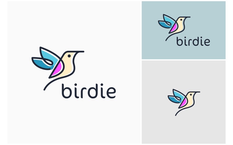 flying bird line art logo original