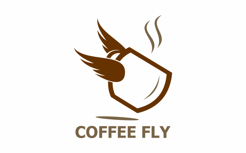 flying coffee logo template original
