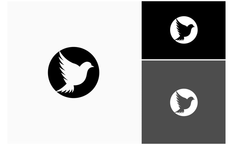 flying pigeon dove circle logo original