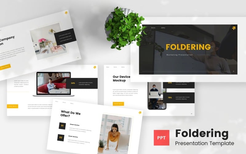 foldering marketing powerpoint template original