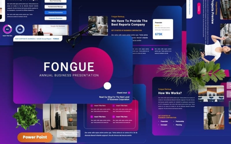 fongue annual business powerpoint template original