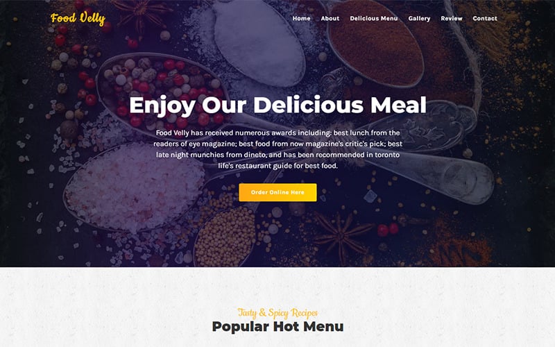 food velly food amp restaurant html landing page template original