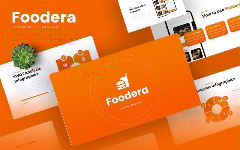 foodera food delivery mobile app amp saas powerpoint template original