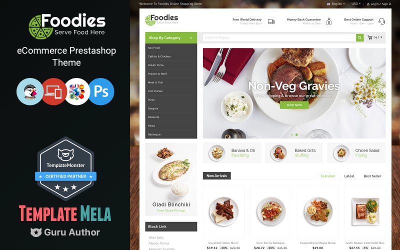 foodies restaurant store prestashop theme original