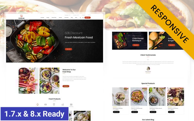 foodlab restaurant store prestashop responsive theme original