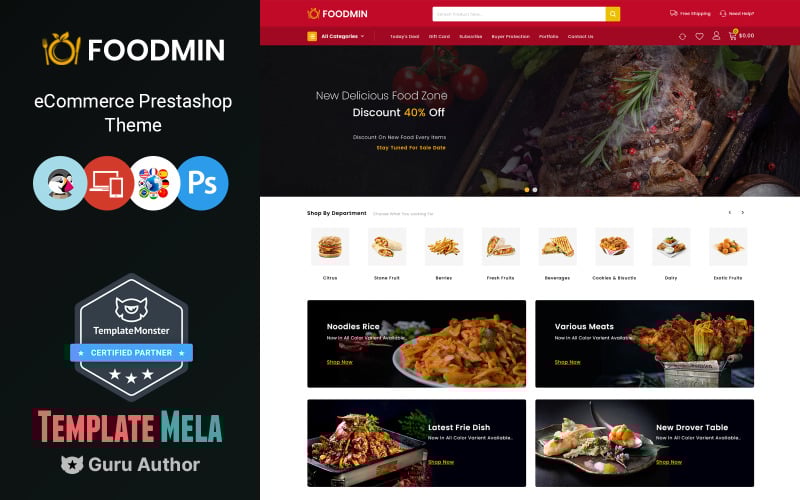 foodmin restaurant store prestashop theme original