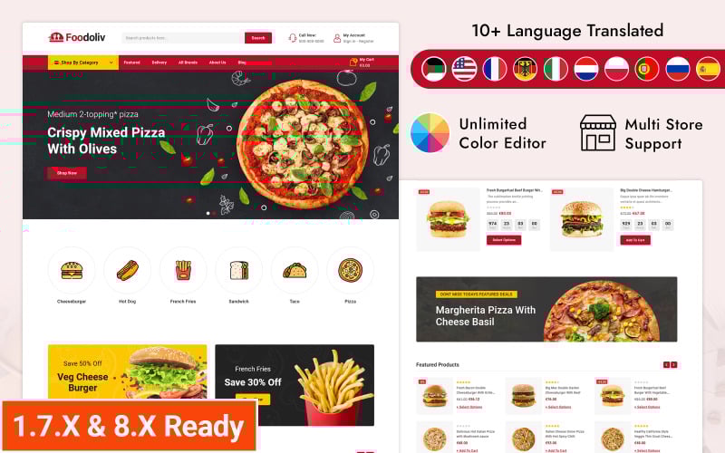 foodoliv fast food restaurant store prestashop responsive theme original