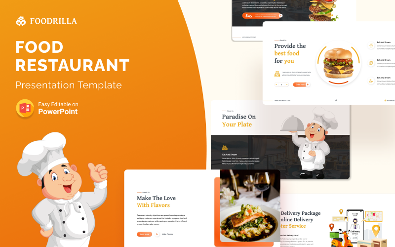 foodrilla food restaurant powerpoint presentation template original