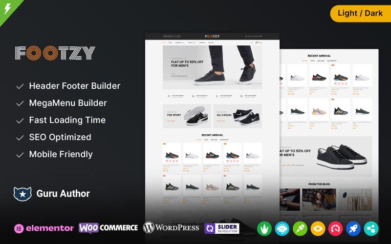 footzy shoes and fashion store woocommerce theme original