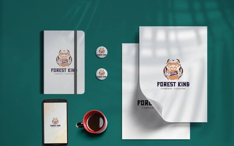 forest king logo design template original