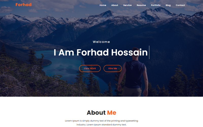 forhad personal portfolio html landing page template original
