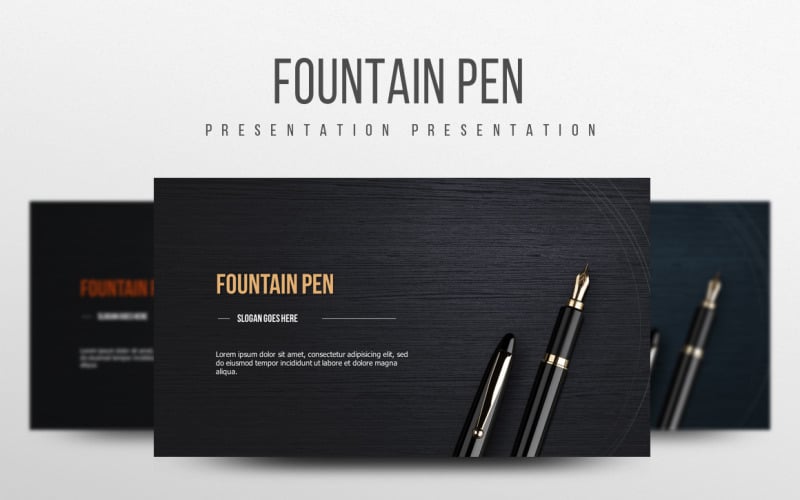 fountain pen powerpoint template original