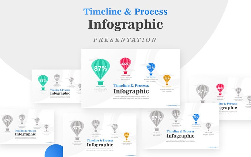 four air balloon infographic presentation powerpoint template original