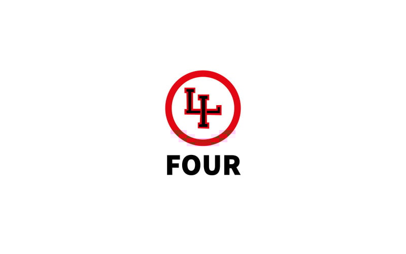 four logo number logo vector design modern template graphic business illustration icon white black original