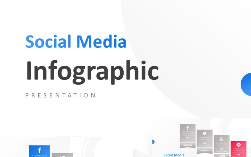 four options with social media presentation powerpoint template original