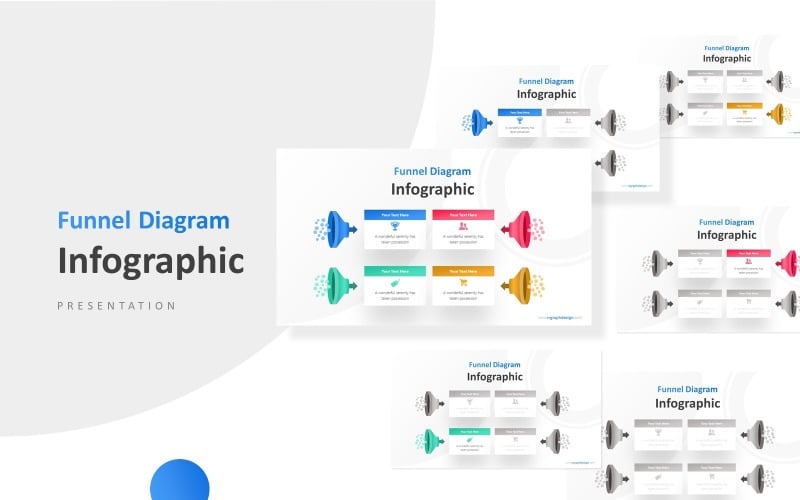 four stages with funnel graphics and icons infographic presentation powerpoint template original